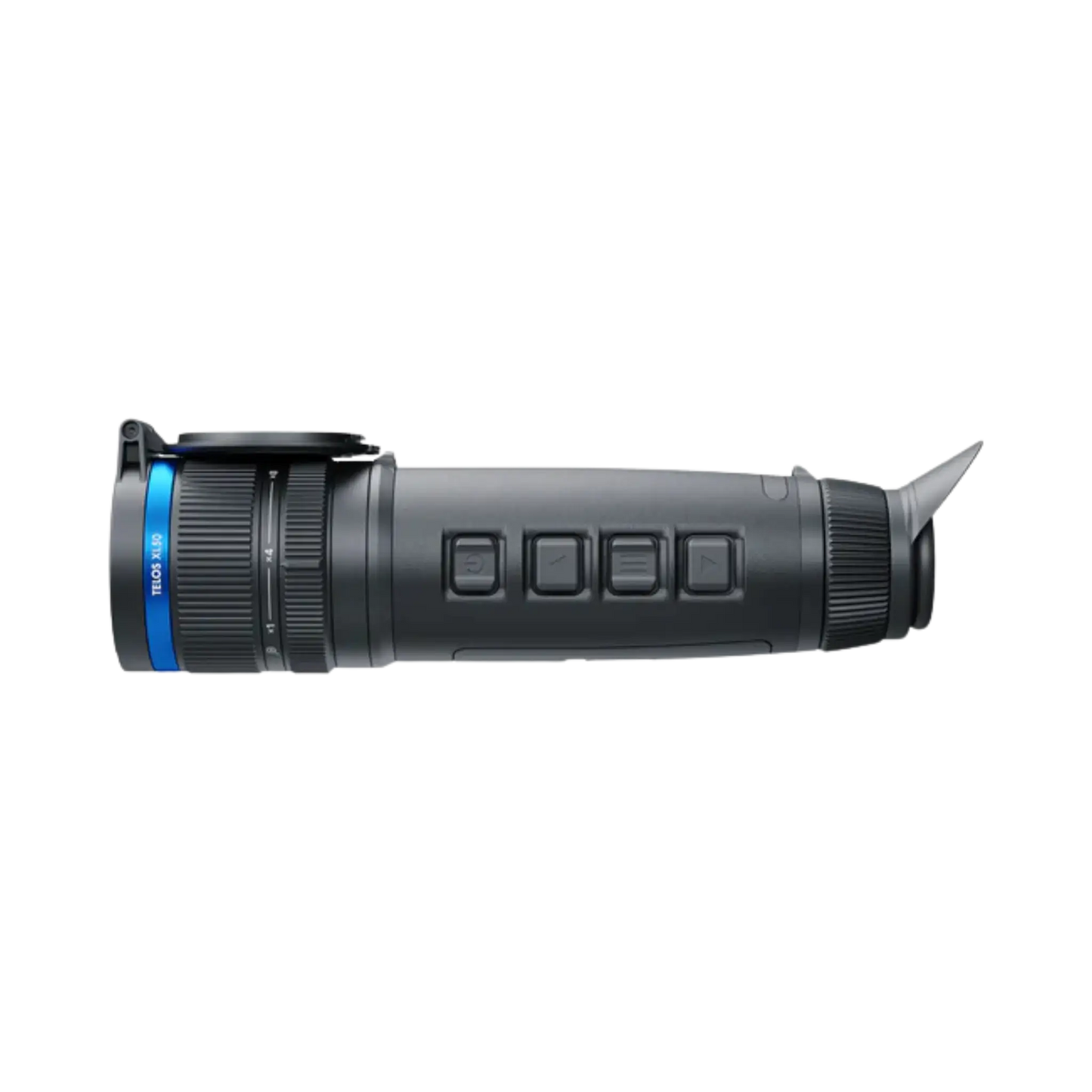 Pulsar Telos XL50 - Handheld thermal Monocular shown form the top with buttons displayed