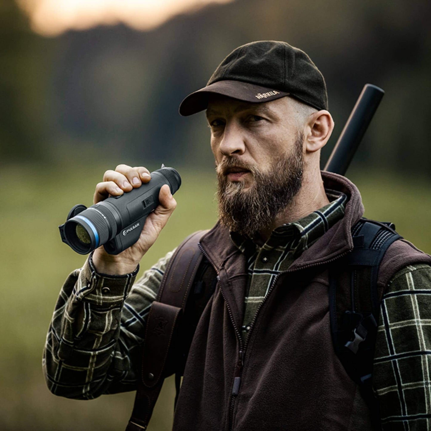 Pulsar Telos LRF XL50 - Handheld Thermal Monocular being used for thermal observation at night