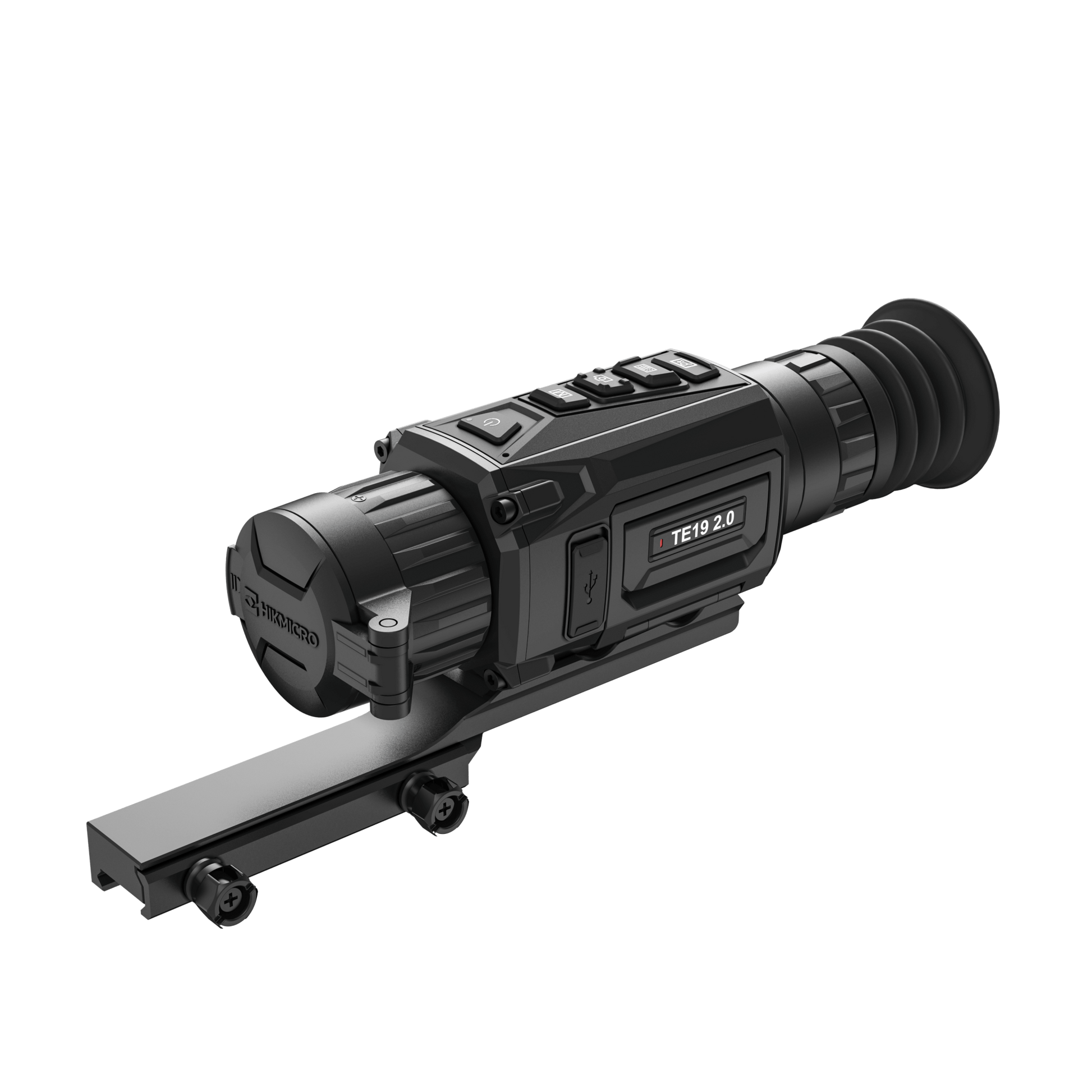 HikMicro Thunder 2.0 TE19 Handheld Thermal Scope Front Left View with Rail
