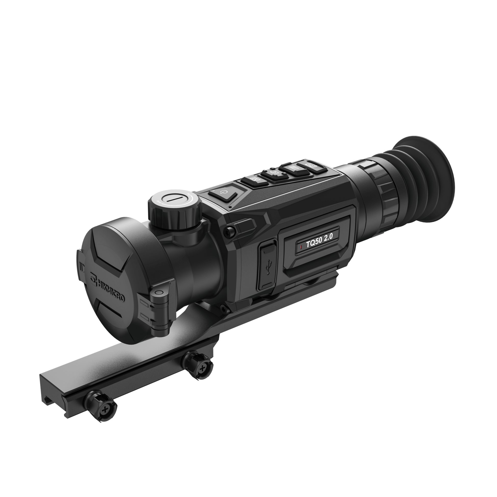HikMicro Thunder 2.0 TQ50 Handheld Thermal Scope Front Left View on Rail