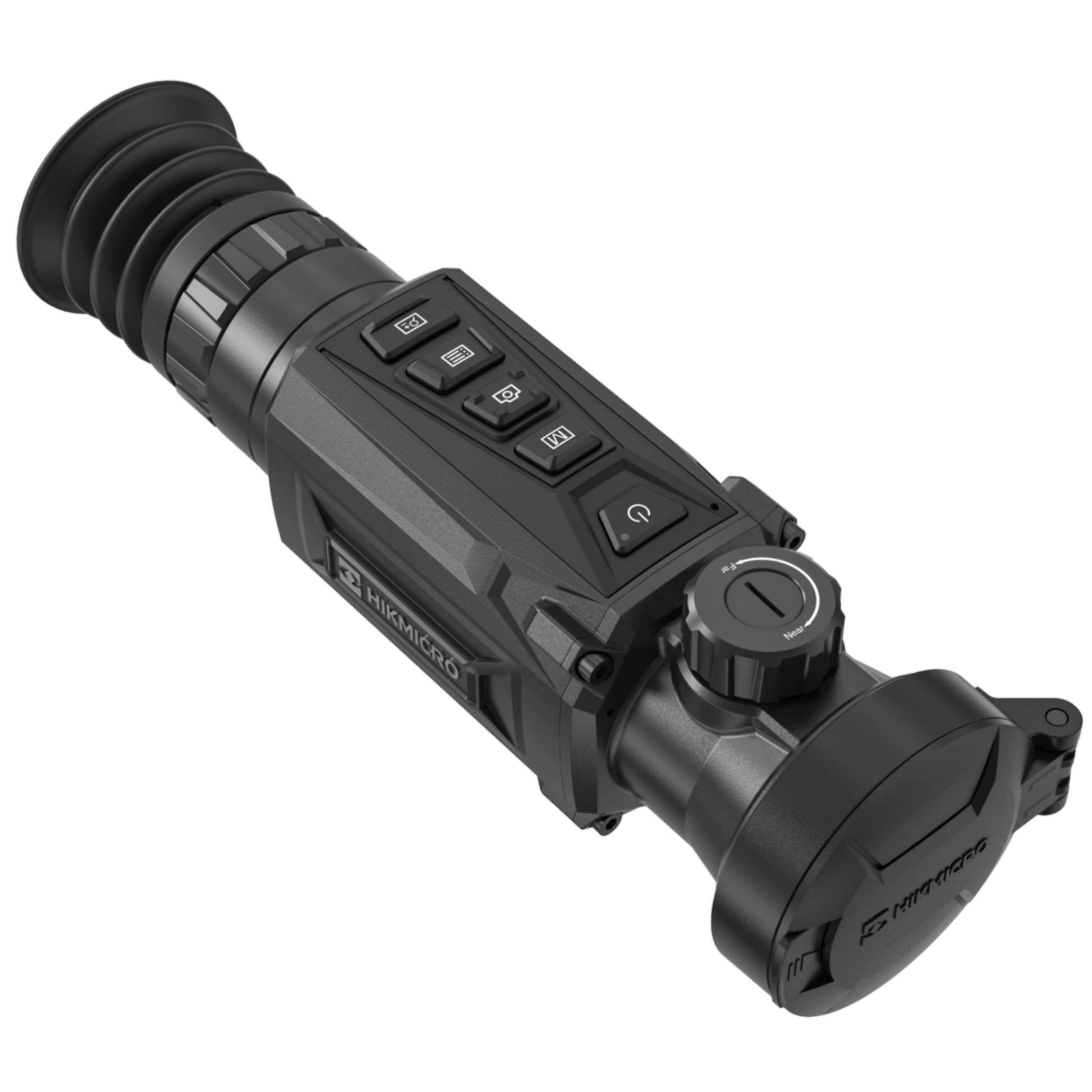 HikMicro Thunder 2.0 TQ50 Handheld Thermal Scope Front Right View From Above with Lens Cape in Place