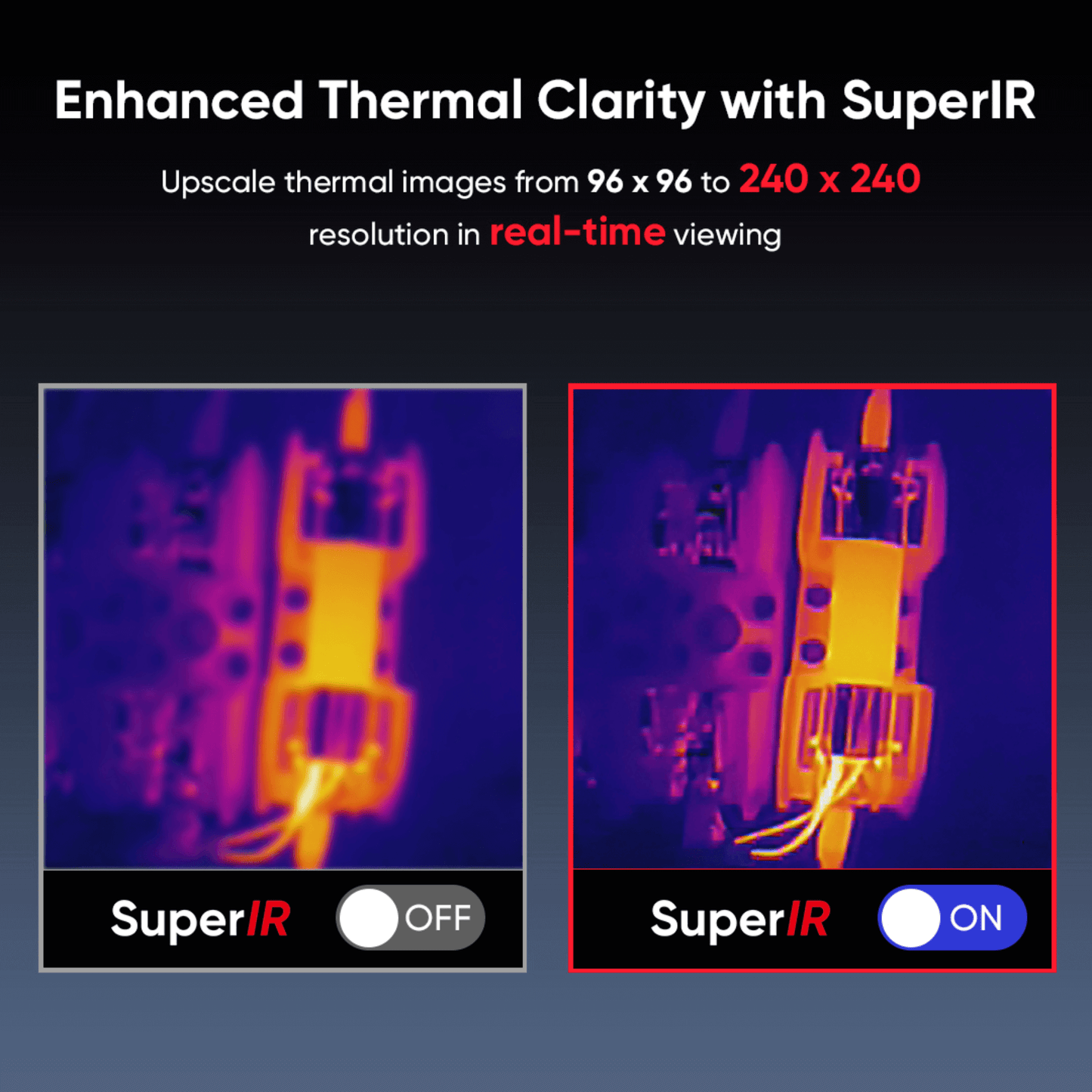 SuperIR enhanced thermal clarity from the Bi-Spectrum HikMicro Eco-V Handheld Thermal Imager 