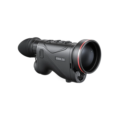 Hikmicro Condor LRF CQ50L - Front right view of the new Condor thermal monocular featuring a large 50mm Lens and laser range finder Device sold on Cape Thermal