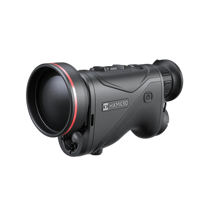 Hikmicro Condor LRF CQ50L - Front view of the new Condor thermal monocular featuring a large 50mm Lens and laser range finder