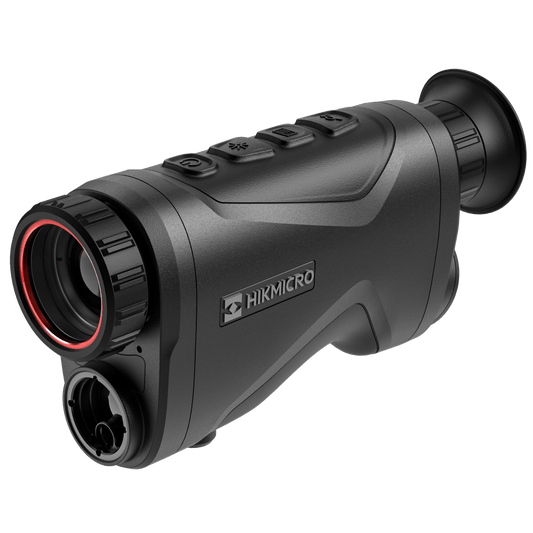 Frontal view of the HikMicro Condor CH25L Thermal Monocular, displaying its lens and branding