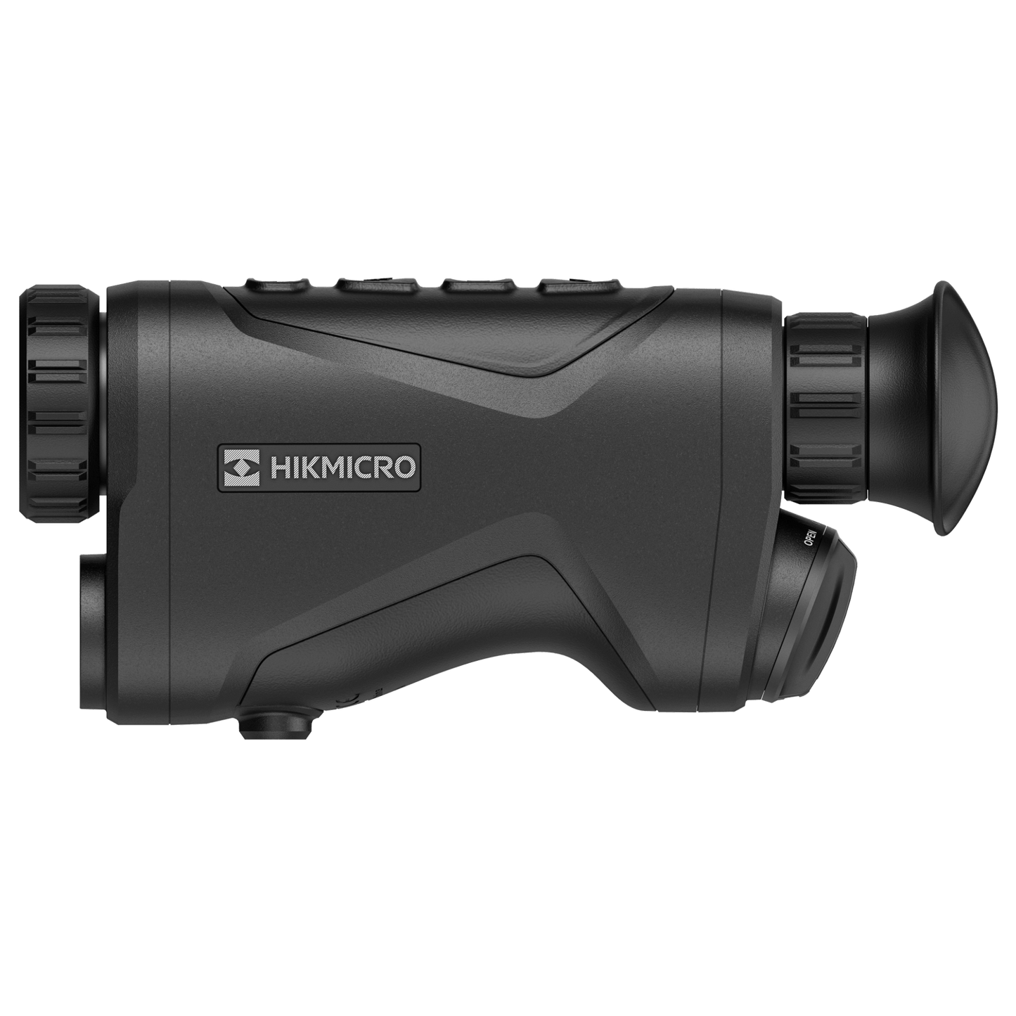 Side profile of the CH25L Thermal Monocular with RangeFinder, showcasing its ergonomic design and branding