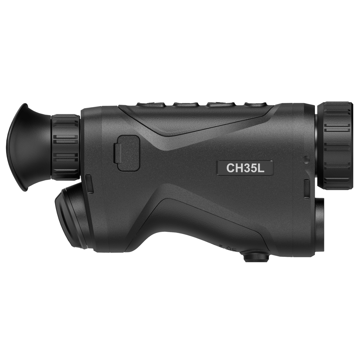 Side view of HikMicro Condor CH35L Thermal Monocular showcasing its ergonomic design, model label, and focus adjustments. Ideal for precision thermal imaging in hunting, surveillance, and outdoor exploration.