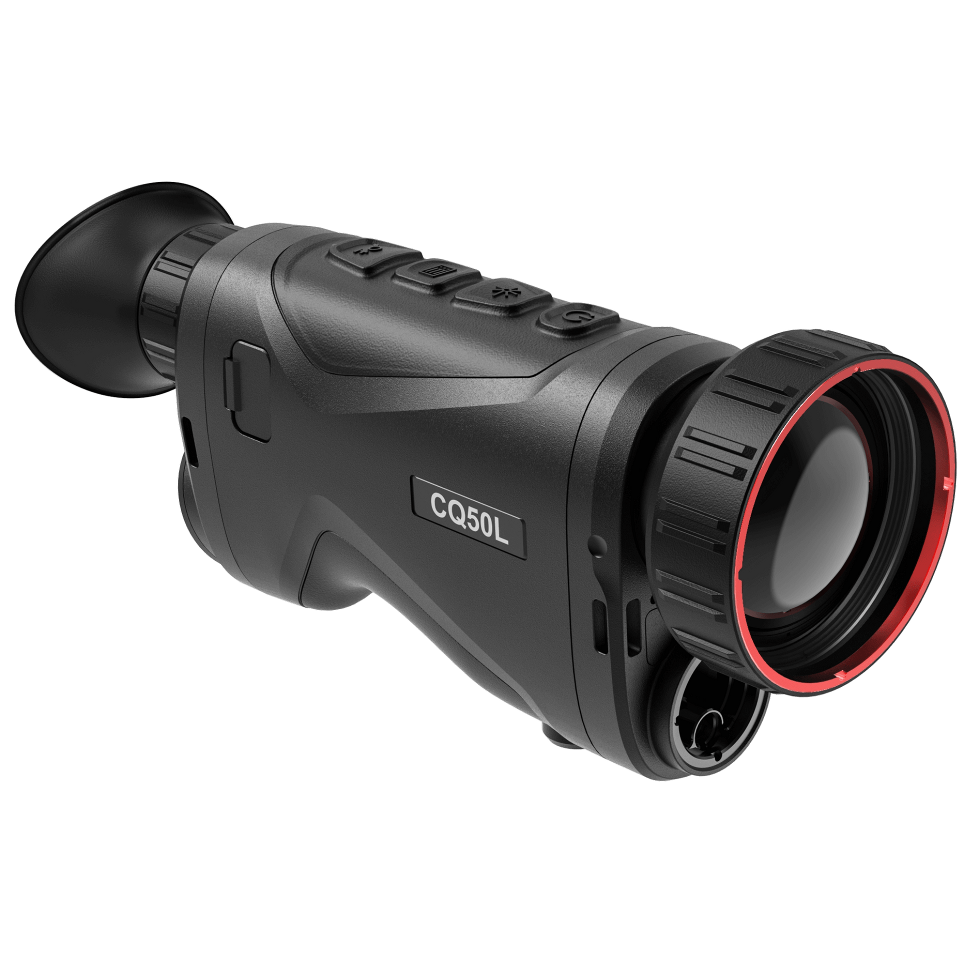 Front view of the HikMicro Condor CQ50L thermal monocular, showcasing its advanced rangefinder capabilities. This device is renowned as one of the best thermal monoculars with rangefinder for hunting, security, and surveillance applications.