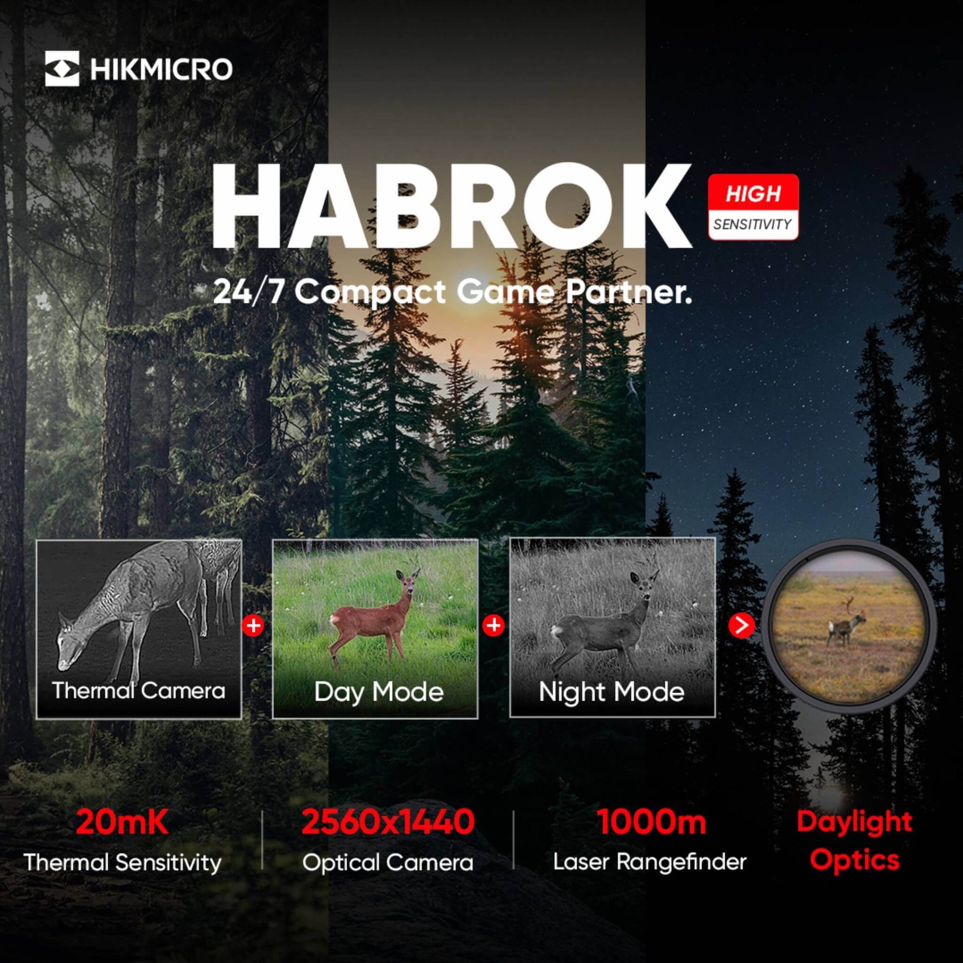 HikMicro Habrok HQ35L Multi-Function Night Vision Thermal Binoculars 24/7 Compact Multi-Spectrum Game Parter