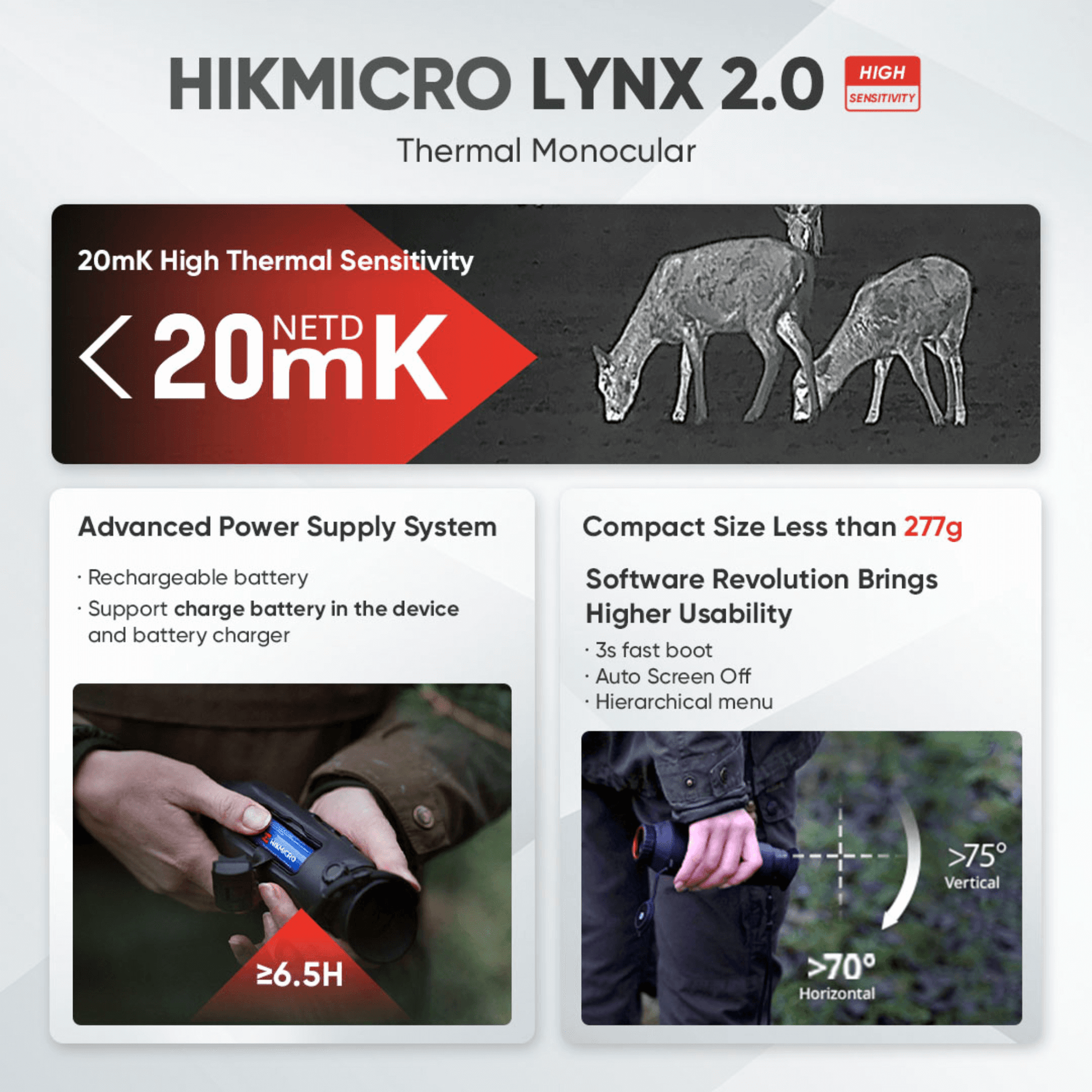 Lynx LH19 2.0 Handheld Thermal Spotter Product Feature Summary