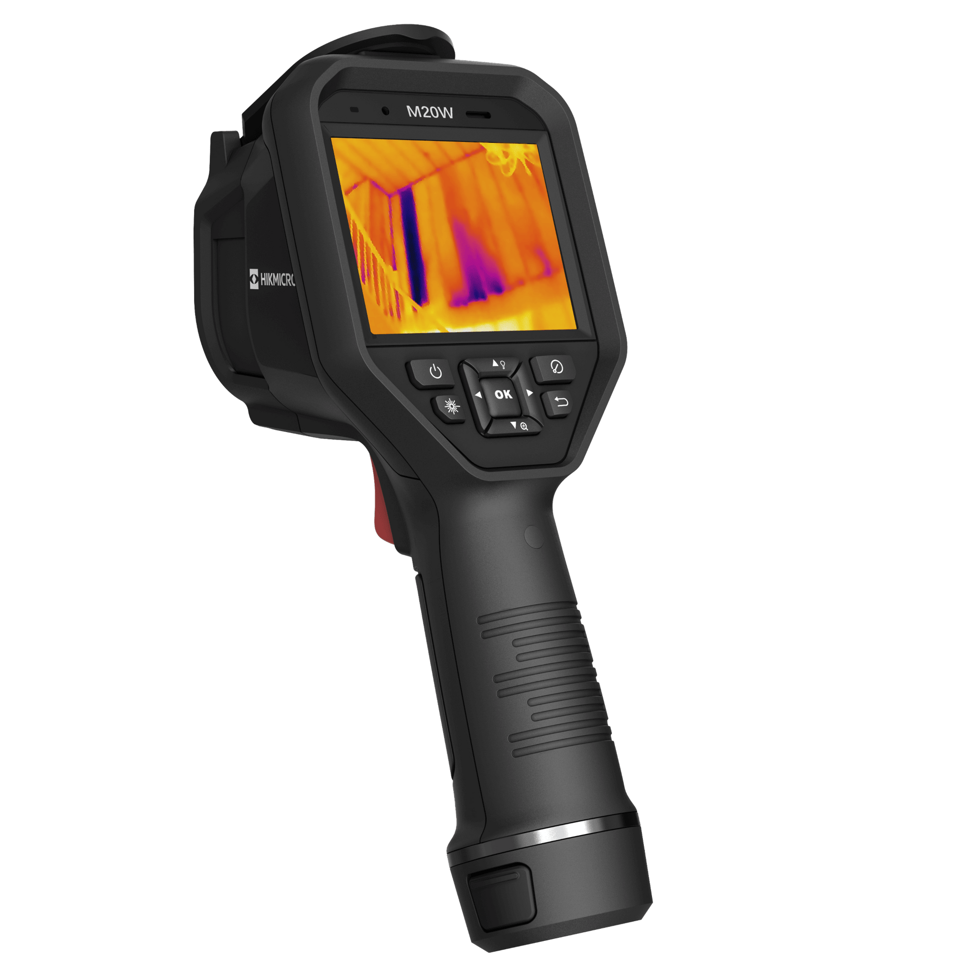 HikMicro M20W Handheld Thermography Camera on a transparent background - Rear left View