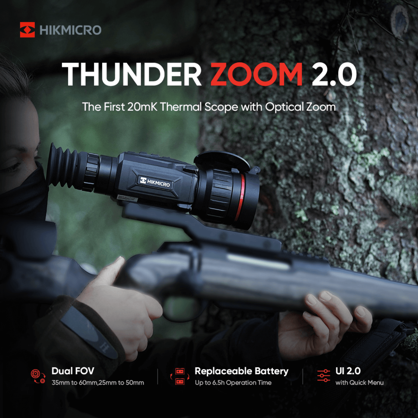 HikMicro Thunder Zoom TQ60Z 2.0 Is the first 20mK Thermal Rifle Scope with optical zoom