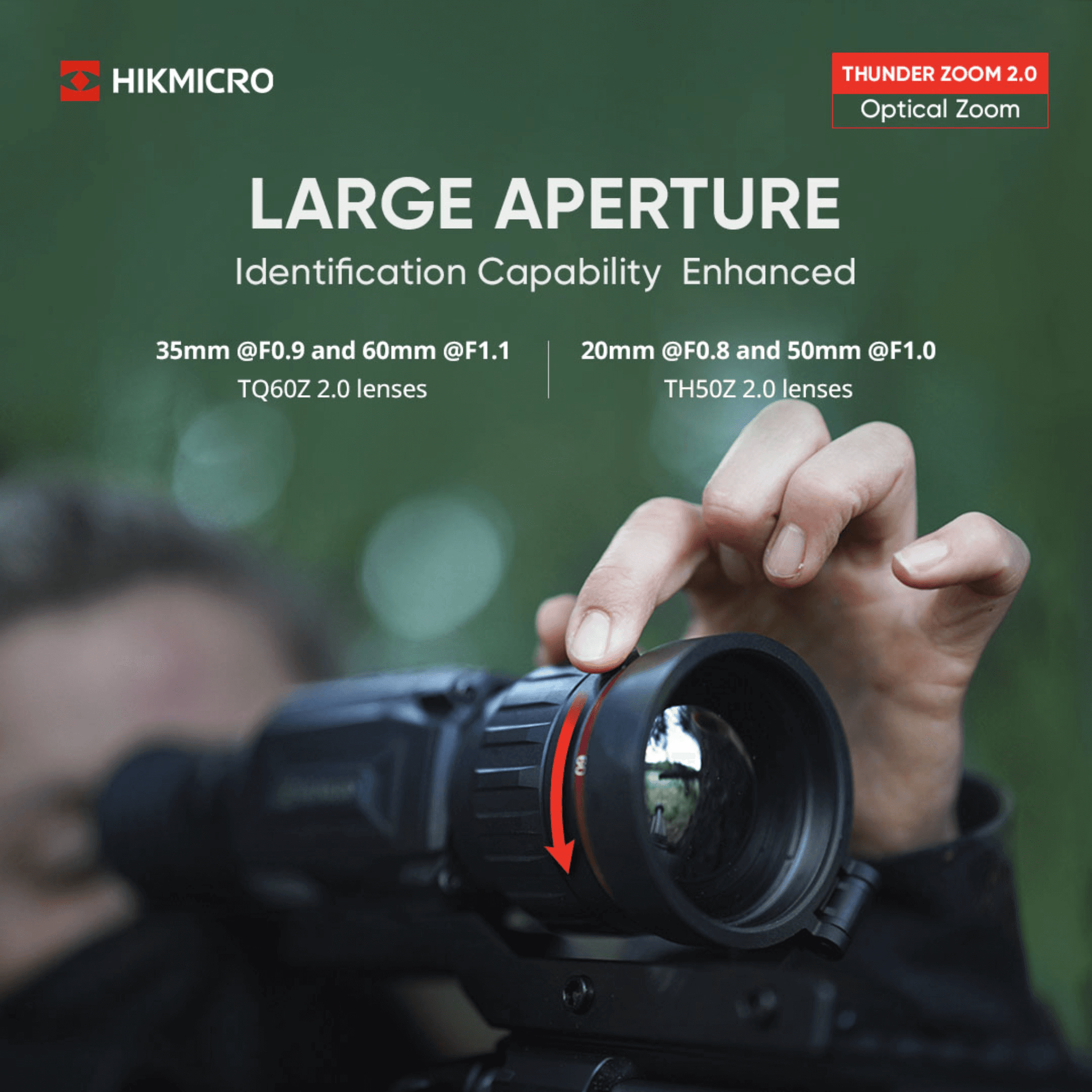 HikMicro Thunder Zoom TQ60Z 2.0 Has a large aperture lens