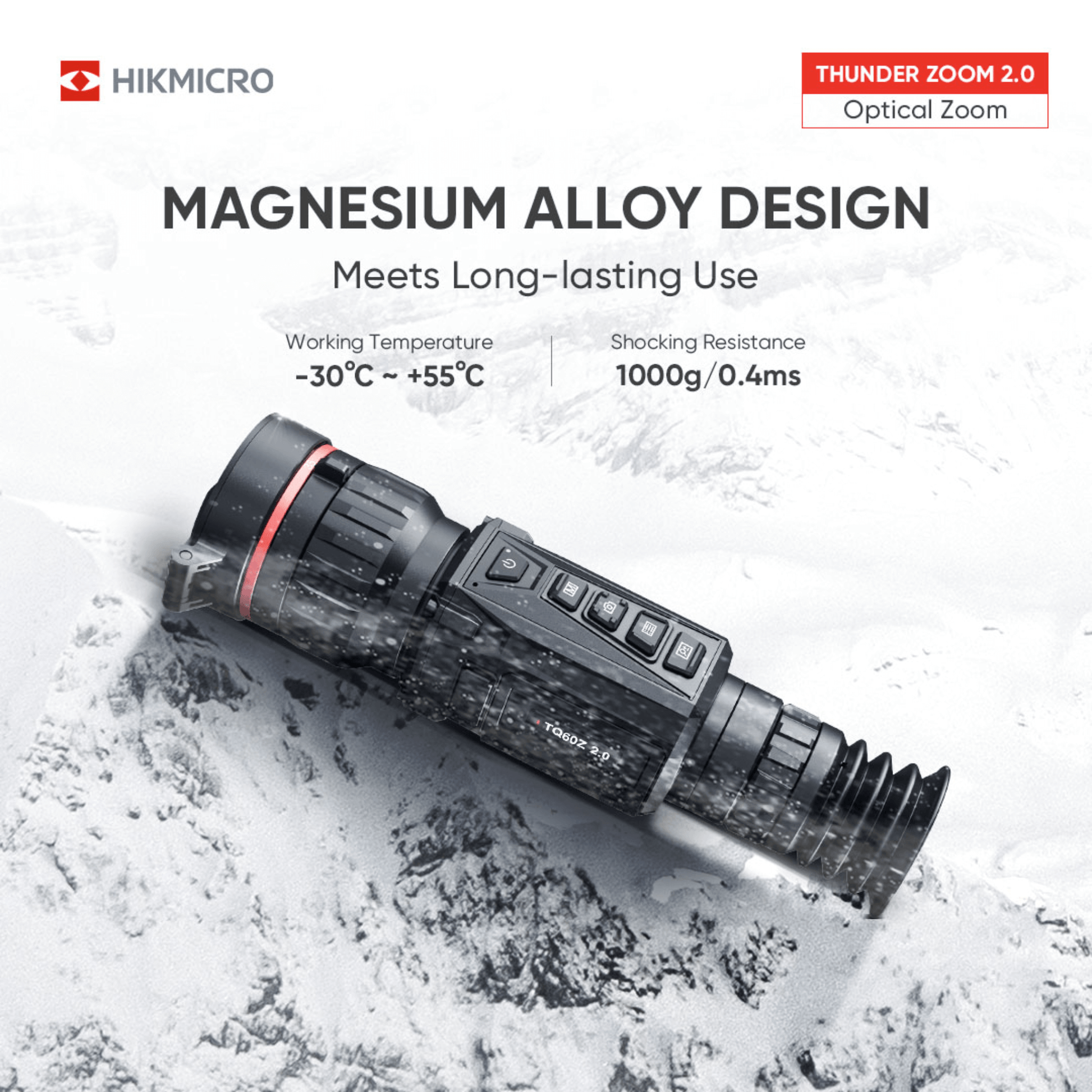 HikMicro Thunder Zoom TQ60Z 2.0 has a magnesium alloy body