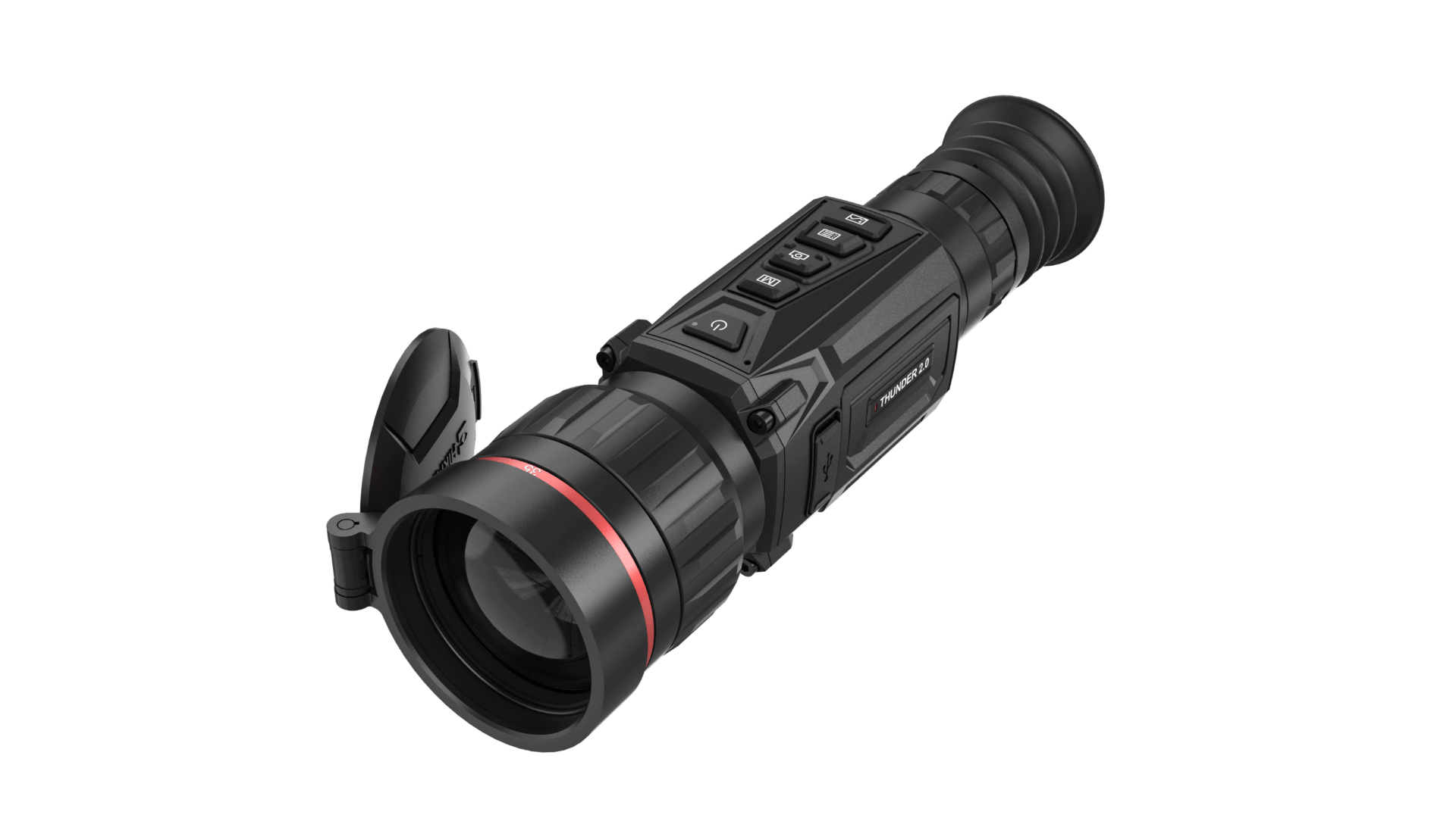 Load video: 360° view of precision with the HikMicro Thunder Zoom 2.0 Thermal Scope.