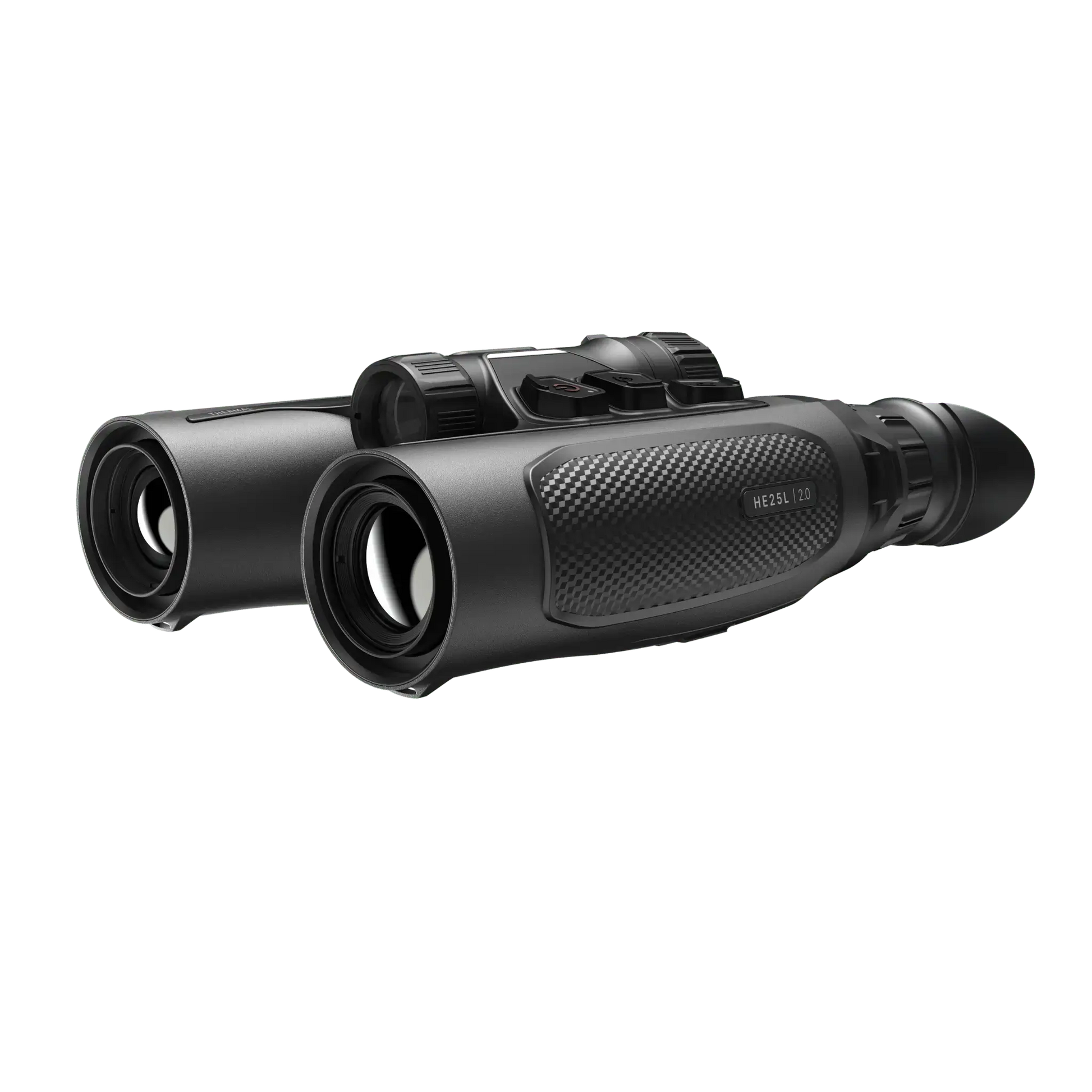 Facing front-right side: Lightweight 895g HIKMICRO HE25L 2.0 binocular with IP67-rated waterproof housing.
