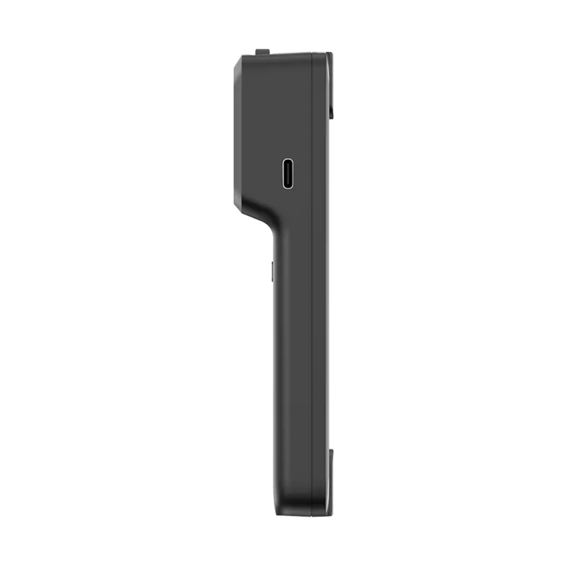 Side profile of the slim Raythink IX2 AIR Pro thermal camera, demonstrating its lightweight 142g design and compact form factor that attaches seamlessly to smartphones for mobile thermography.