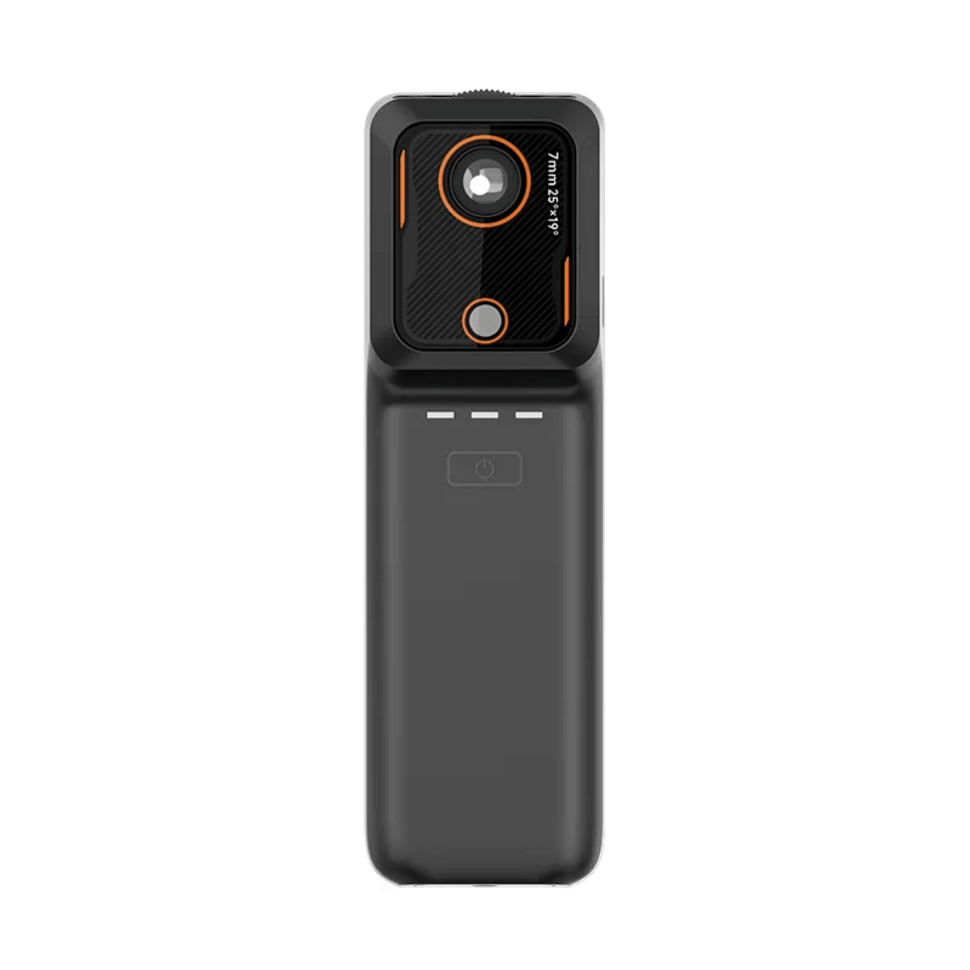 Direct front perspective of the Raythink IX2 AIR Pro wireless thermal imager, showing the professional 7mm manual focus lens, suitable for close-range HD imaging and circuit board repairing.