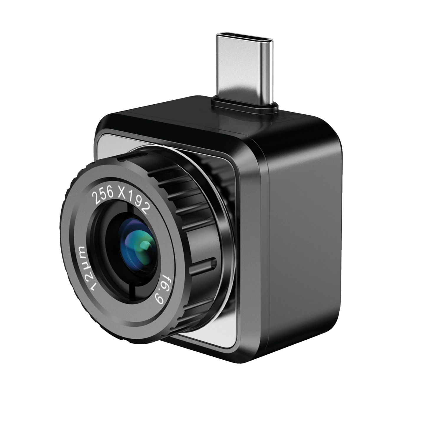 Hikmicro Mini2Plus Thermal Imaging Camera for Android Front Left View showing Connector and Manual Focus Adjustment Ring