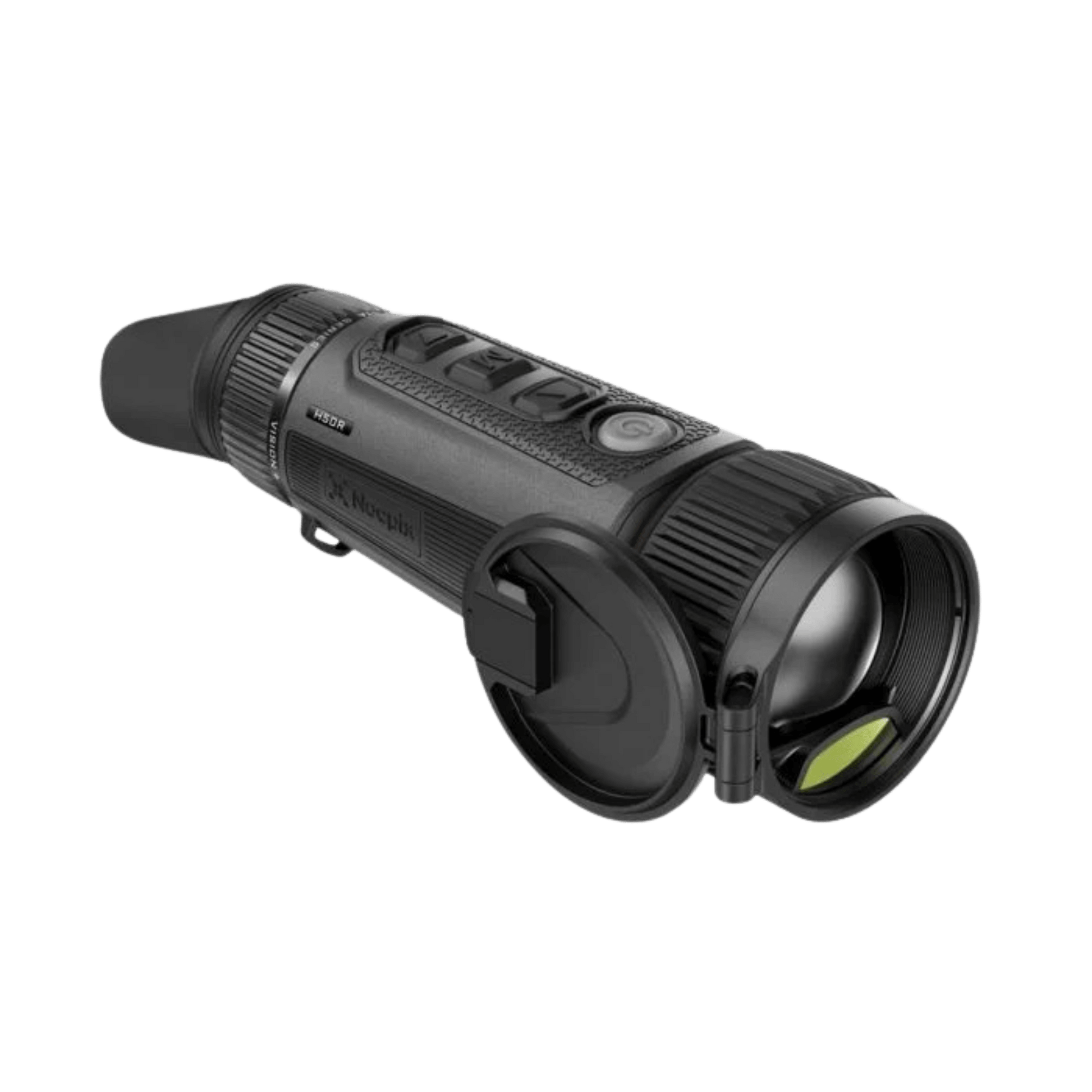 Ultra-compact cylindrical design of the Nocpix Vista H50R, showcasing the sleek profile with integrated LRF and ergonomic controls.