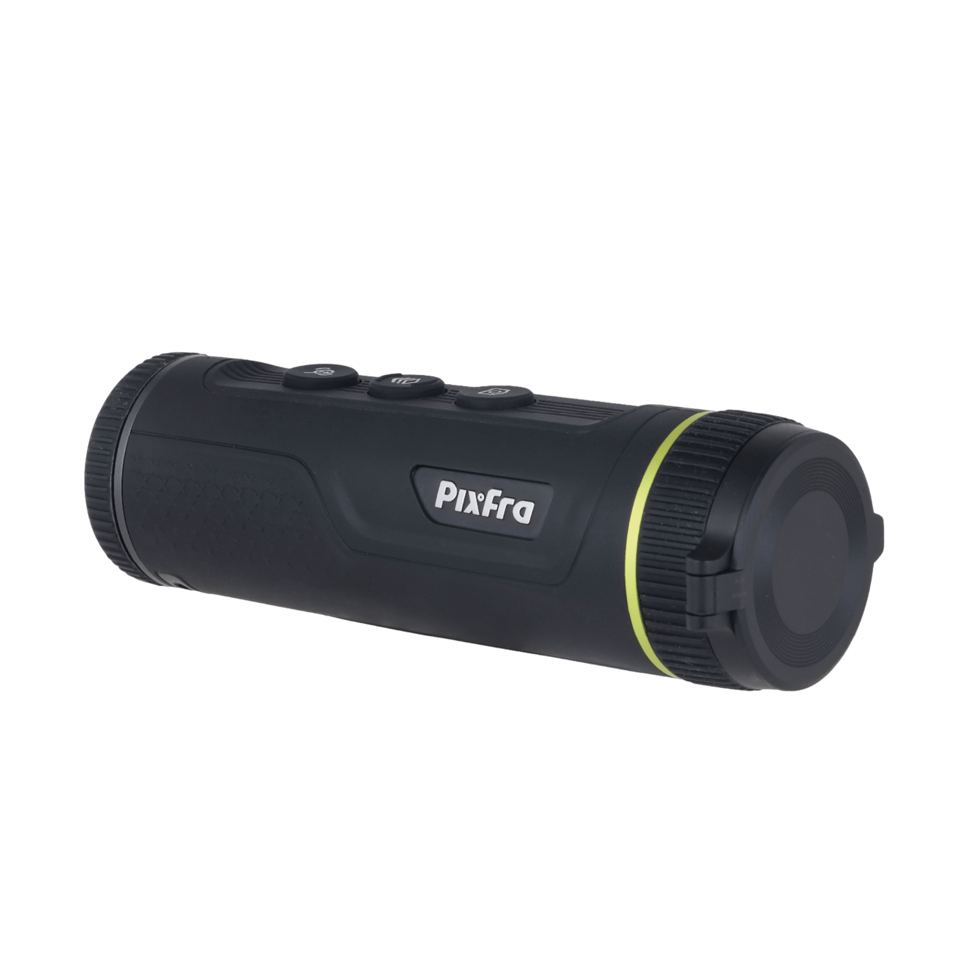 Pixfra Mile 2 M413 front view focusing on the 12µm thermal sensor lens and IP67-rated rugged housing.