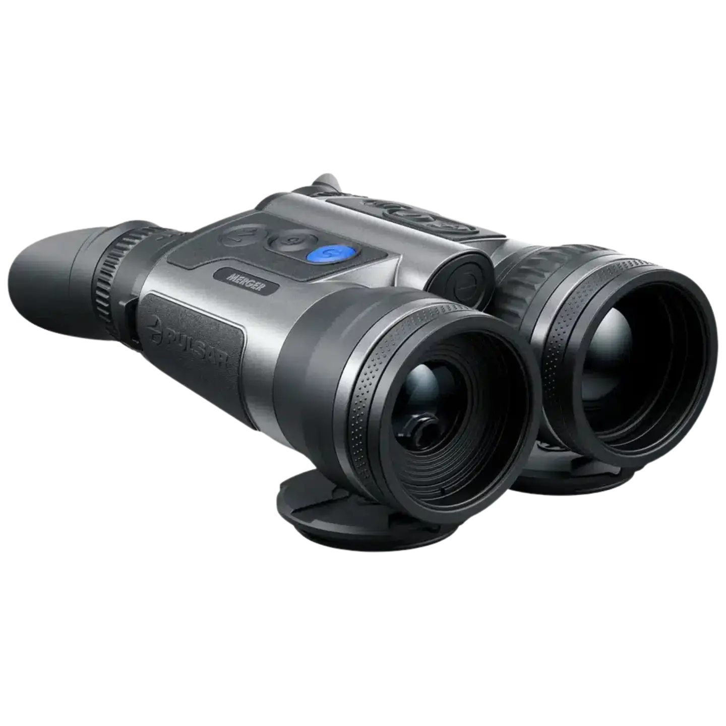 Pulsar Merger LRF XT50 HD Thermal Binoculars - HD thermal Binoculars built for tough conditions, featuring European made thermal technology - Front Right View of thermal device