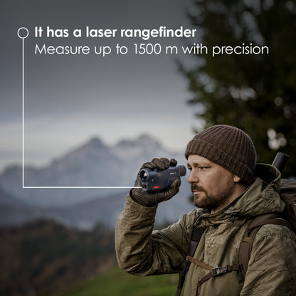 Pulsar Oryx LRF XG35 thermal monocular; Featuring an amazing 1500 meter laser range finder