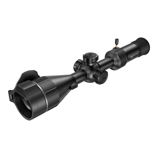 RIX Leap L12R thermal rifle scope featuring a traditional 30mm tube design, integrated laser rangefinder, and high-resolution 1280x1024 sensor for long-range detection