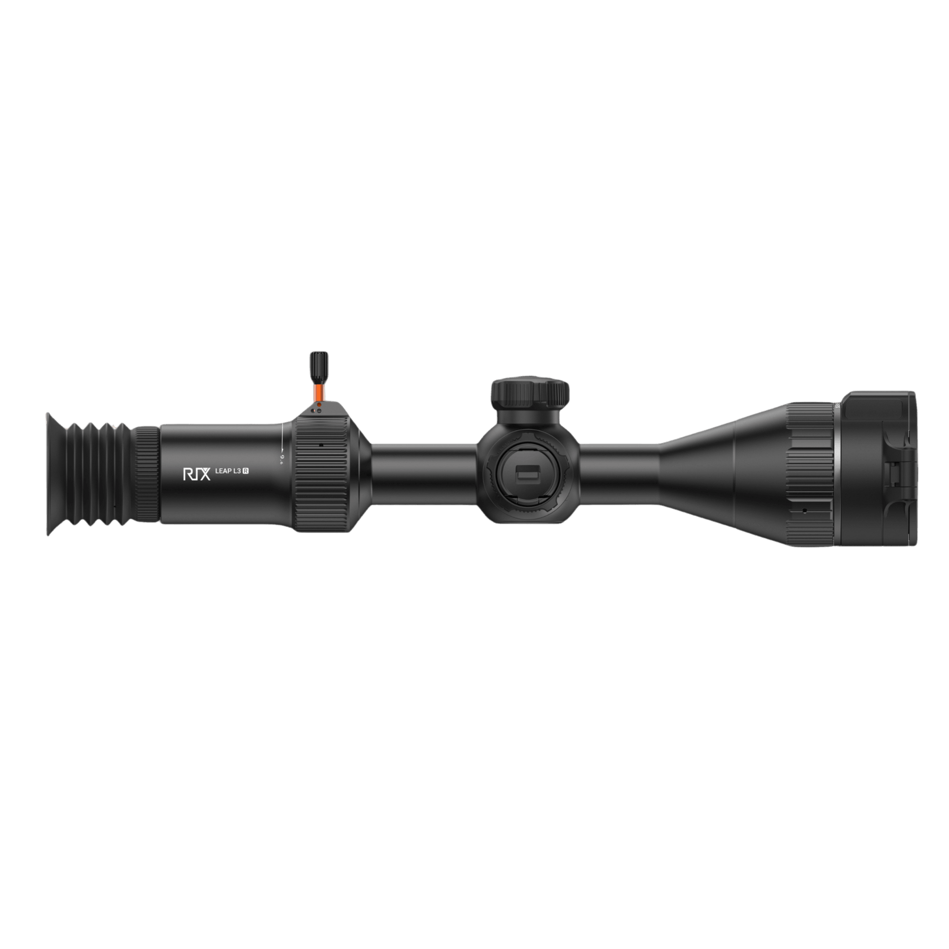 Left profile of the RIX Leap L3R thermal optic featuring a classic 30mm tube design and premium 640x480 sensor