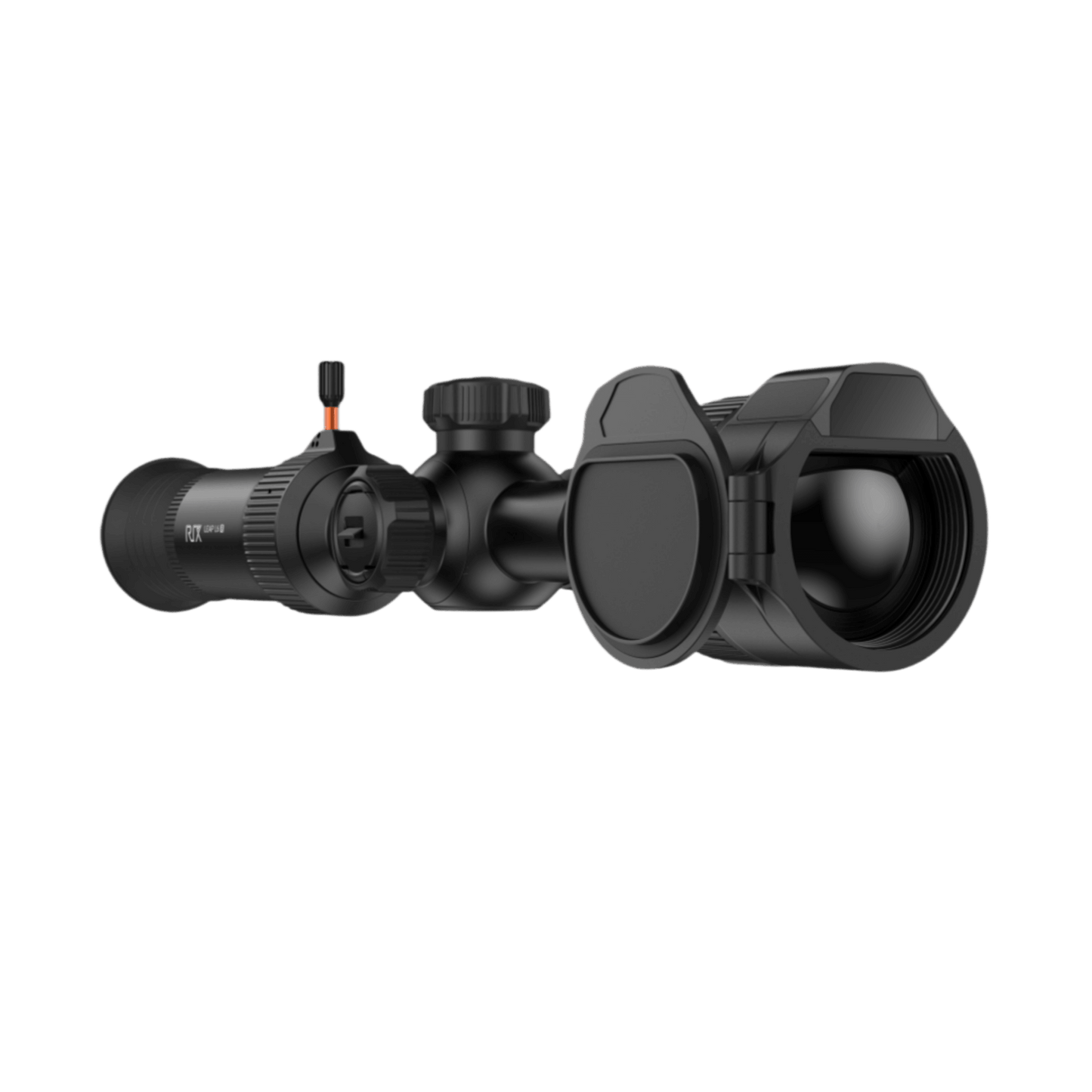 Front right view of the RIX Leap L6R thermal observation scope highlighting the optical magnification lever