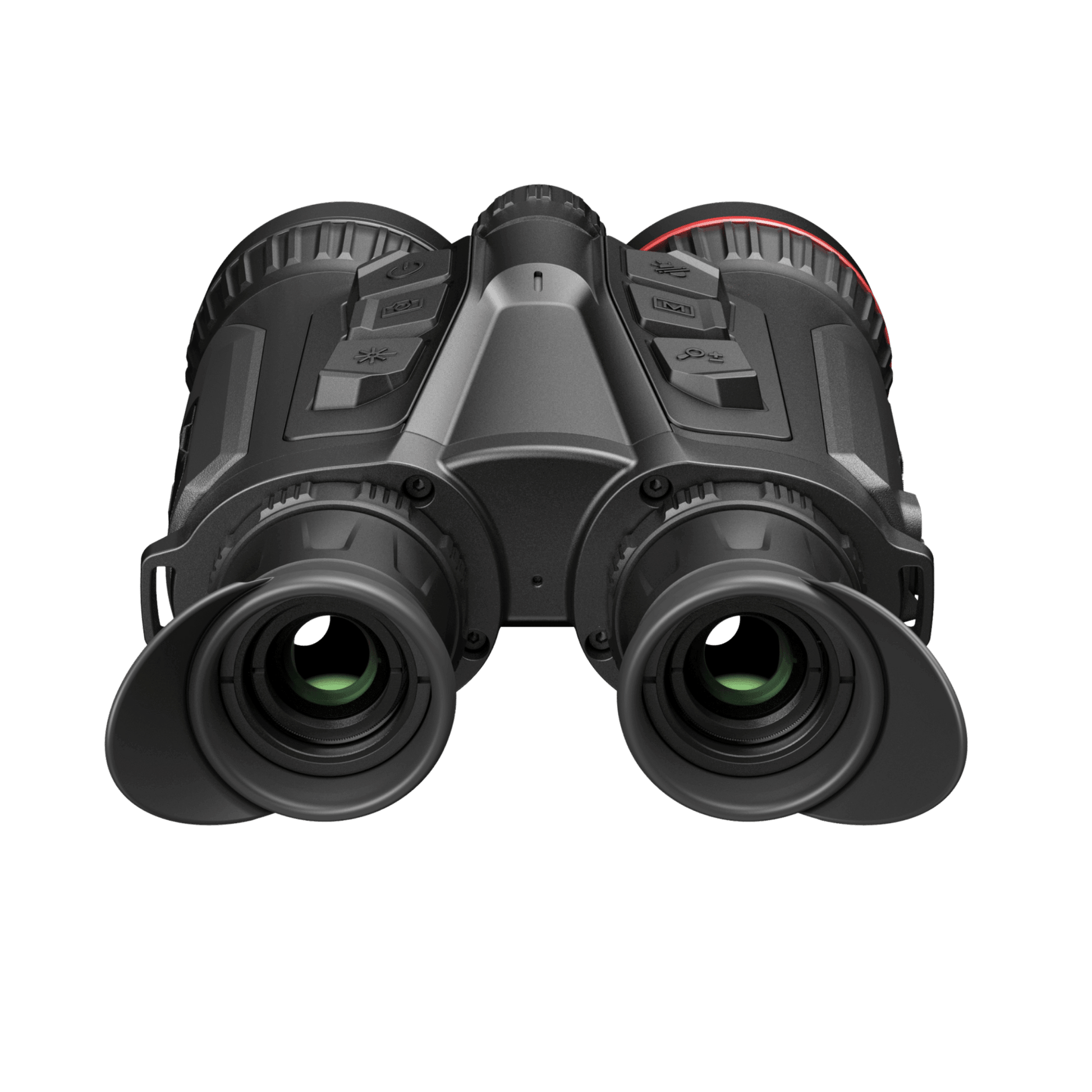 HIKMICRO Habrok HX60LS: Facing rear, featuring dual 0.49-inch OLED displays and adjustable interpupillary eyepieces.