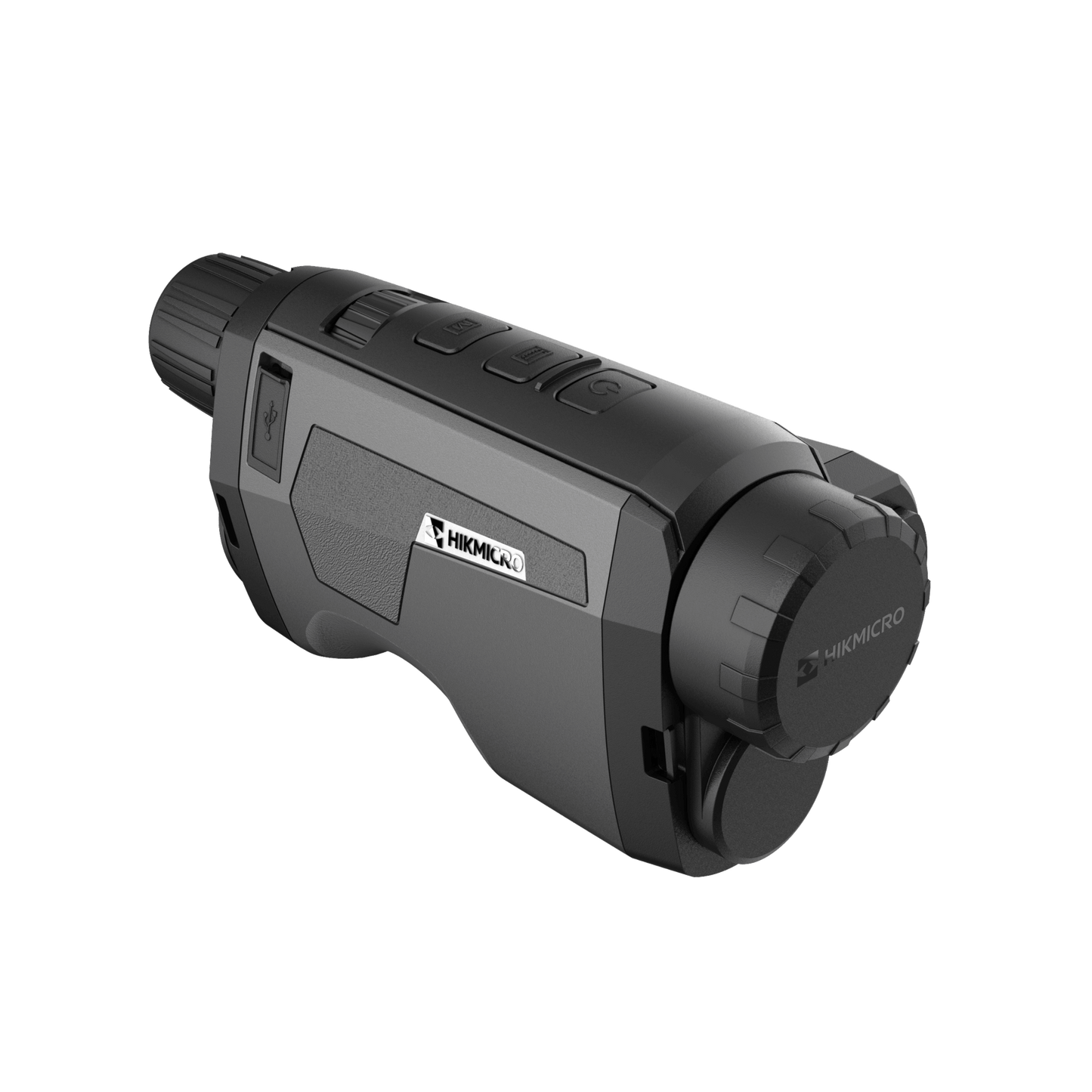 Cape Thermal imaging monocular for sale - HikMicro Gryphon GH35L Handheld thermal monocular front left view with lens cap fitted and no eye piece