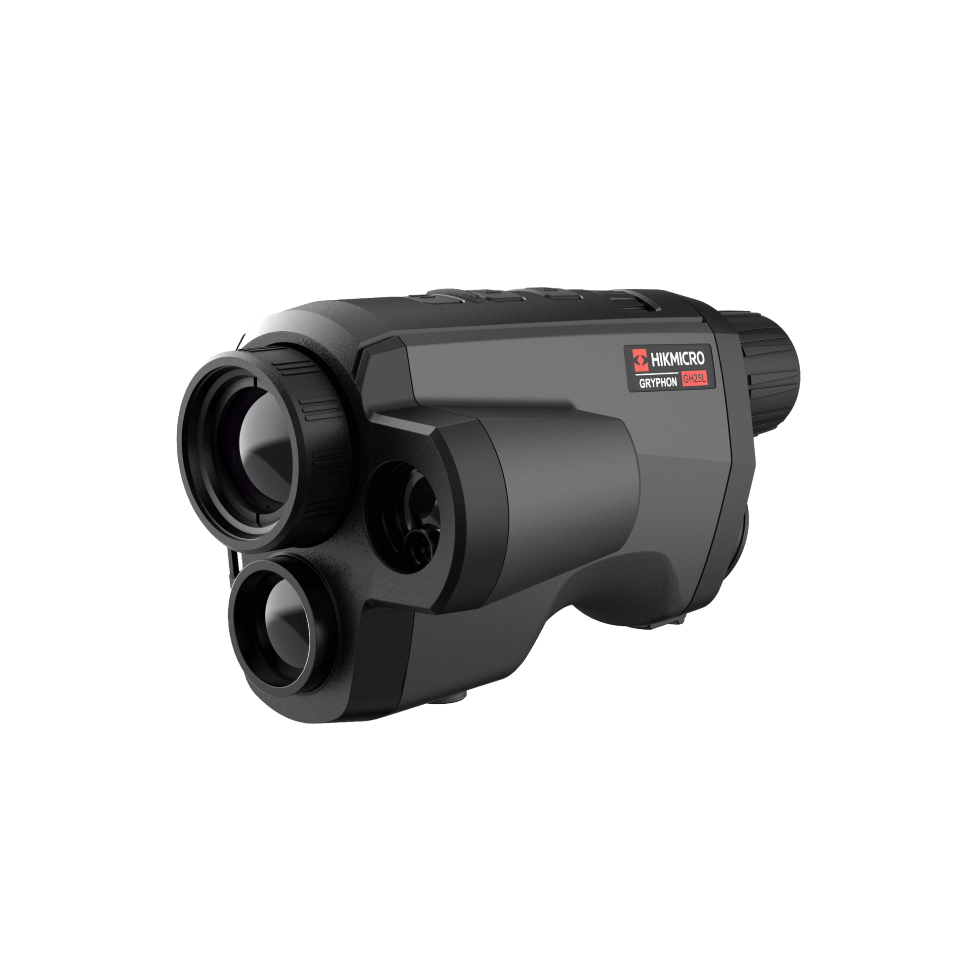 Cape Thermal imaging monocular for sale - HikMicro Gryphon GH25L Handheld thermal monocular front left view with laser range finder