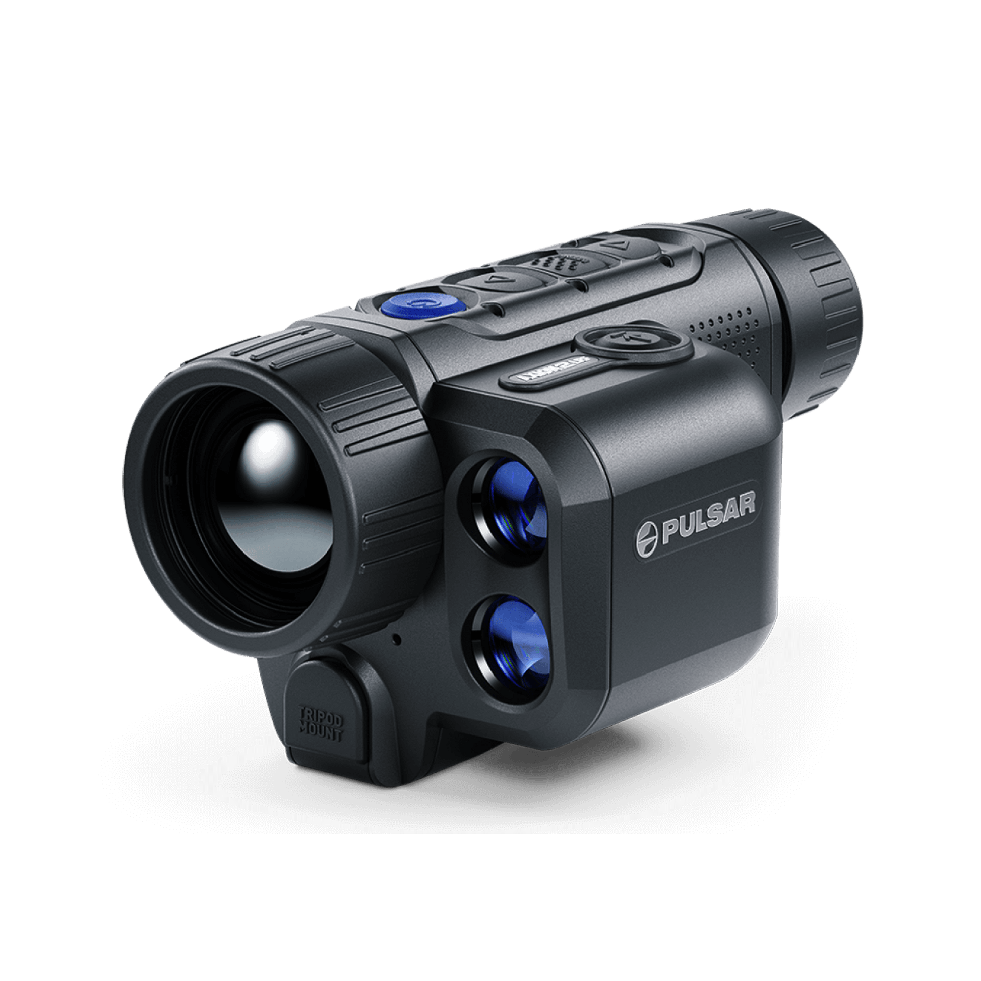 Pulsar Axion 2 XQ35 LRF Handheld Thermal Monocular for Sale with Cape Thermal Front Left View with Laser Range Finder