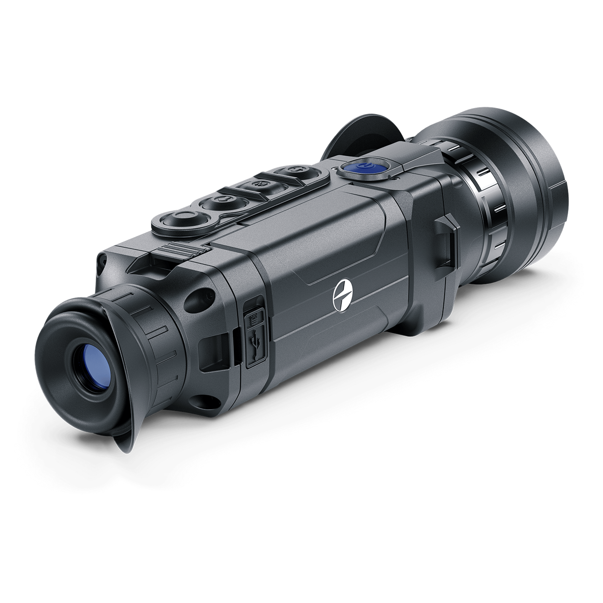 Rear right view with Pulsar IPS Battery Pulsar Helion 2 XQ50F Thermal Imaging Monocular - Cape Thermal